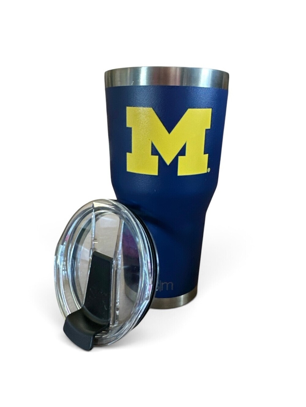 Simple Modern 30 oz Cruiser Michigan Wolverines Tumbler Blue Block M Lid